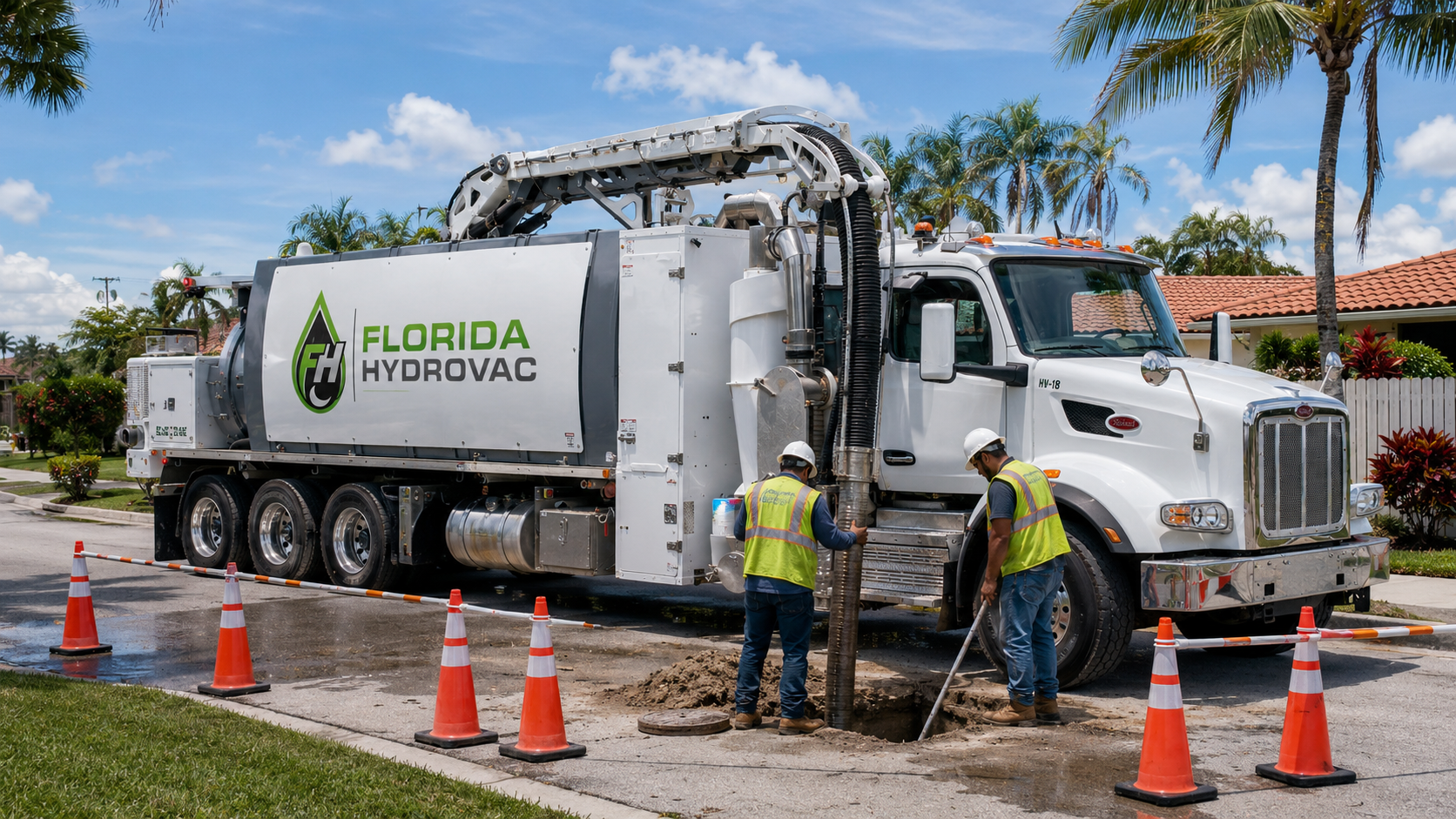 Florida Hydrovac crew working on site
